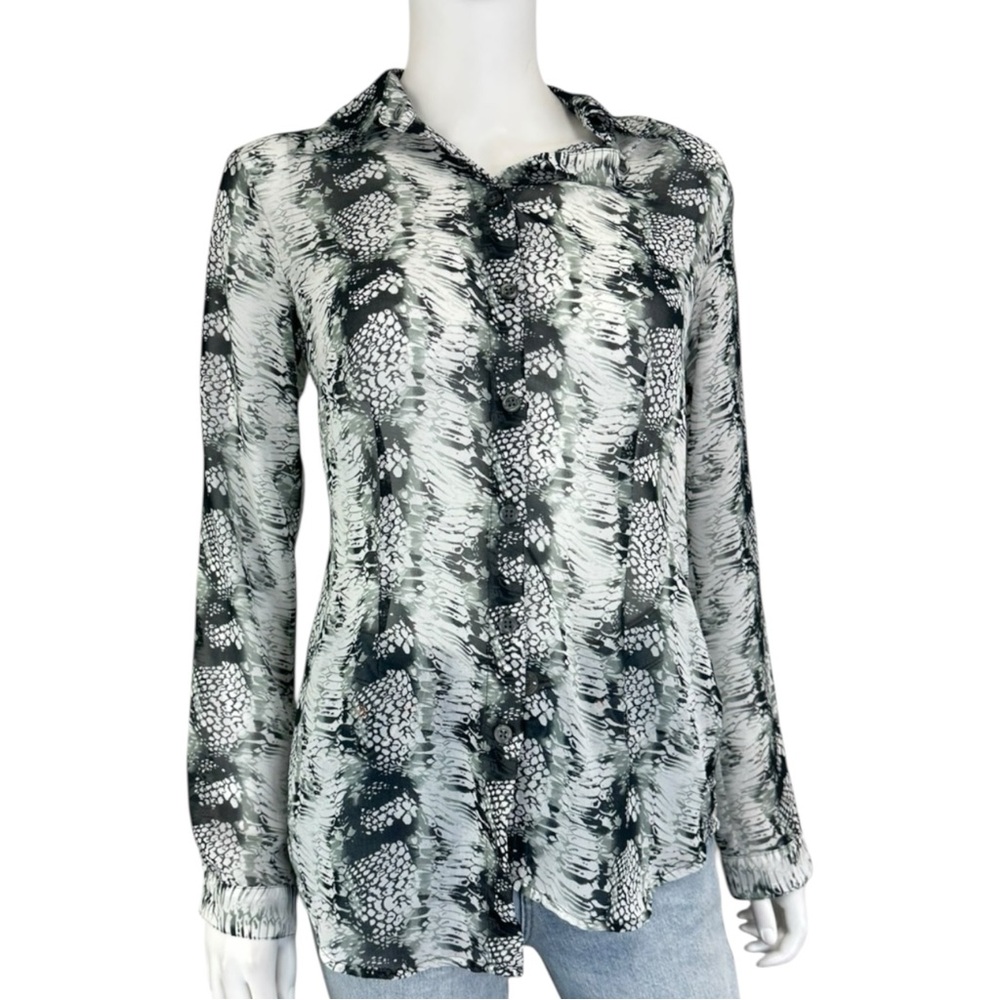 Cabi Sheer Snakeskin Button-Down Size XS